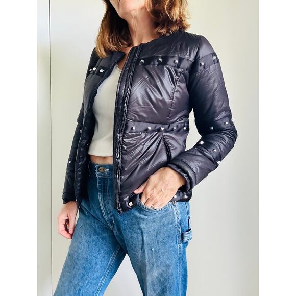 Montano Co Black quilted Jacket/Coat Size Small Studded Western Cowgirl Outdoor - Picture 9 of 9